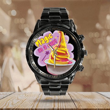 Discover Ice Cream Magic Dole Whip Calendar Steel Band Watch