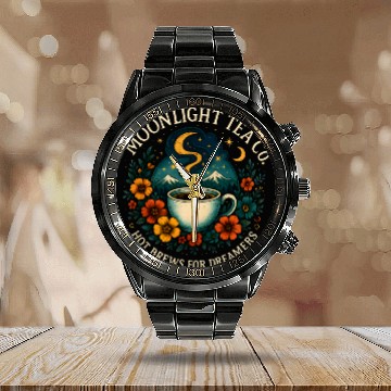 Discover Moonlit Tea Inspiration Calendar Steel Band Watch