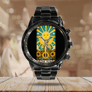 Discover Sun Fairy Tarot Card Design Calendar Steel Band Watch