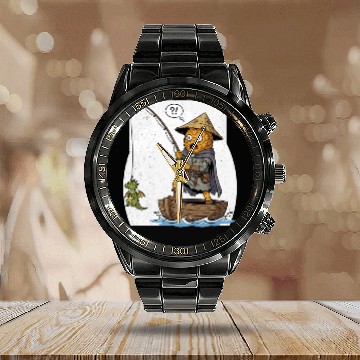 Discover Whimsical Pineapple Fisherman Calendar Steel Band Watch