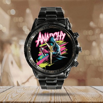 Discover Graffiti-Inspired Hooded Rebel Design Calendar Steel Band Watch