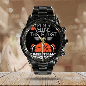 Discover Basketball Coach Voice – Funny Basketball Coach  Calendar Steel Band Watch