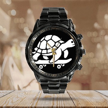 Discover Minimalist turtle skateboard skateboarder Calendar Steel Band Watch
