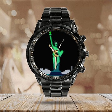 Discover Modern Minimal Statue of Liberty – New York Icon Calendar Steel Band Watch