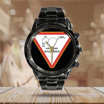 Discover Funny Histamine Intolerance Saying Allergy Reactio Calendar Steel Band Watch