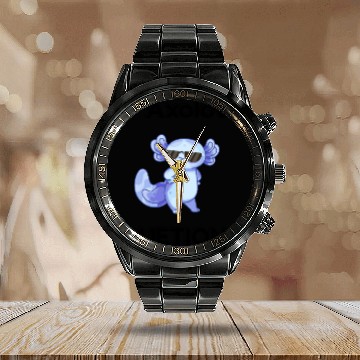 Discover Chill Moonlit Dragon Character Calendar Steel Band Watch