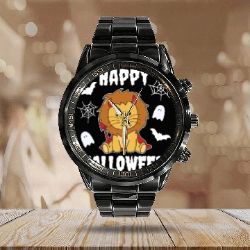 Discover Lion Happy Halloween Devil Costume Calendar Steel Band Watch