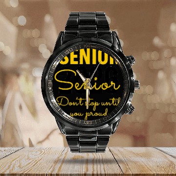 Discover Senior 2026 Distressed Number Design Class of 2026 Calendar Steel Band Watch