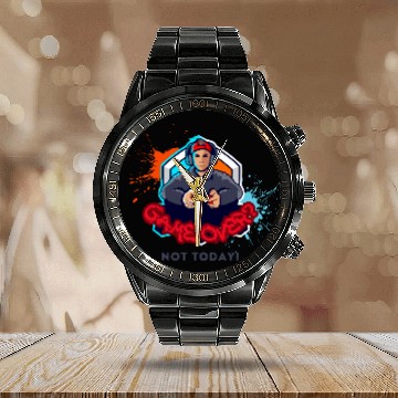Discover Gamer Youth Embrace in Bold Style Calendar Steel Band Watch
