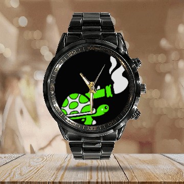 Discover Turtle War Tank shell weapon cannon shoot funny Calendar Steel Band Watch