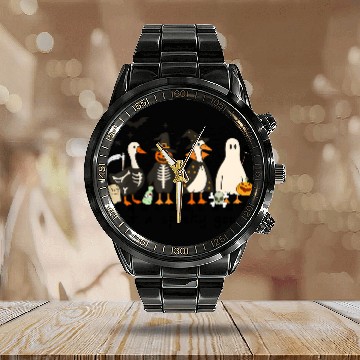 Discover Just A Spooky Goose Halloween Costume Silly Goose Calendar Steel Band Watch
