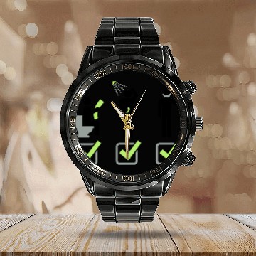 Discover Shit Shower Shave Calendar Steel Band Watch