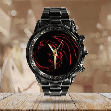 Discover tribal dragon Calendar Steel Band Watch