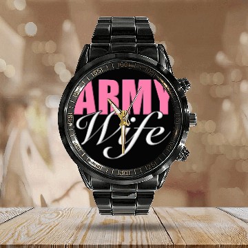 Discover Army Wife Calendar Steel Band Watch