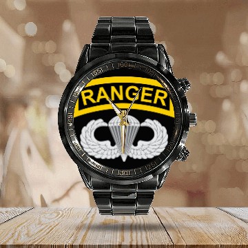 Discover Airborne Ranger Calendar Steel Band Watch