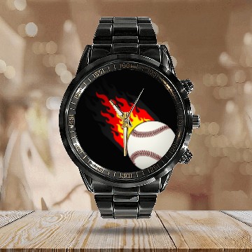 Discover Fireball Baseball Germany Calendar Steel Band Watch