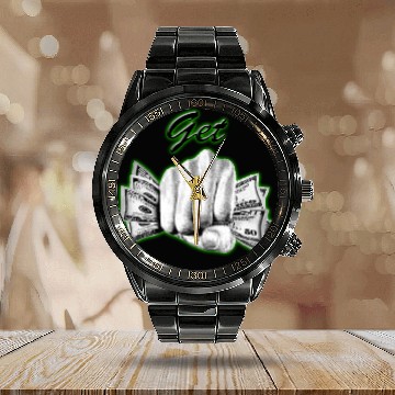 Discover Get Money Calendar Steel Band Watch