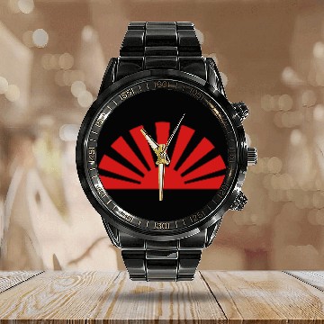 Discover Japanese sunrise Calendar Steel Band Watch