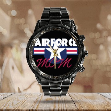 Discover Air Force Mom Calendar Steel Band Watch