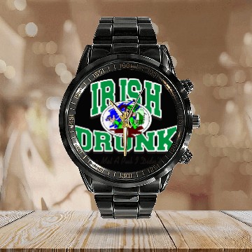 Discover Irish Drunk Calendar Steel Band Watch
