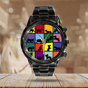 Discover dog cube beagle Calendar Steel Band Watch