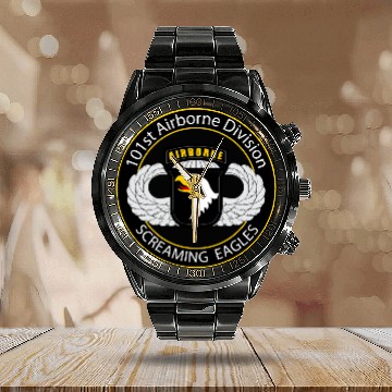 Discover 101st Airborne Screaming Eagles Calendar Steel Band Watch