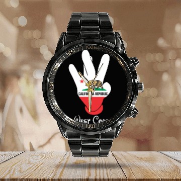 Discover West Coast Cali Calendar Steel Band Watch