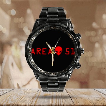Discover area 51 Calendar Steel Band Watch
