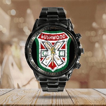 Discover Bushwood Country Club Crest Calendar Steel Band Watch