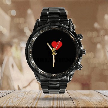 Discover I love my girlfriend Calendar Steel Band Watch