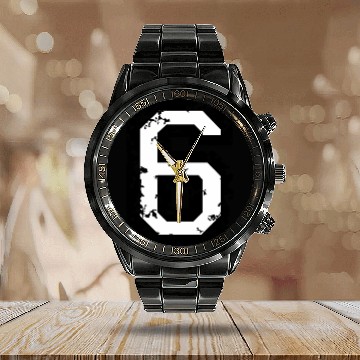 Discover Number 6 (Distressed White) Calendar Steel Band Watch