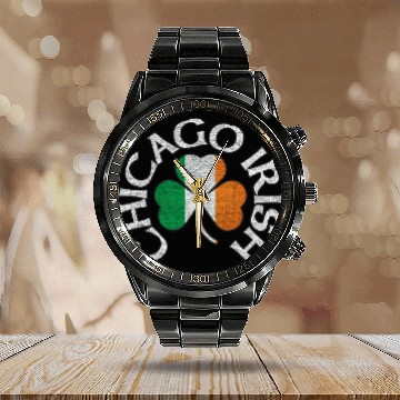 Discover Chicago Irish Shamrock Apparel Calendar Steel Band Watch