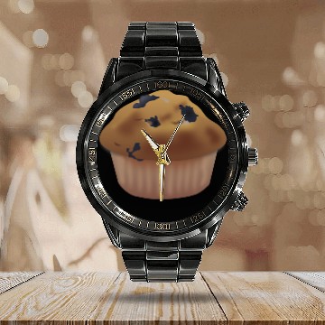 Discover Blueberry Muffin Calendar Steel Band Watch
