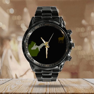 Discover Funny Michigan Yooper Hunting Parody Deer Calendar Steel Band Watch