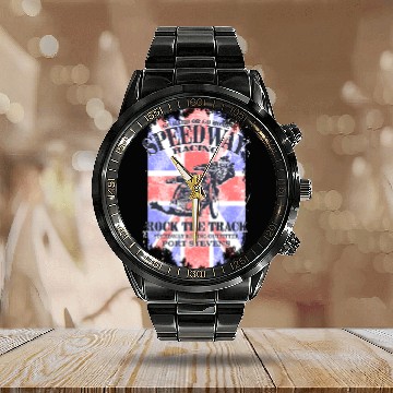 Discover UK Speedway Racing Calendar Steel Band Watch