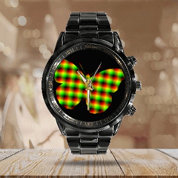 Discover Patterned butterfly Calendar Steel Band Watch