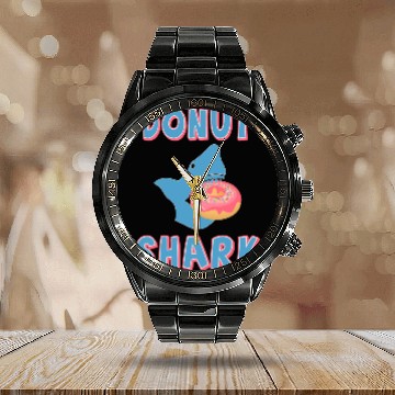 Discover Donut shark Calendar Steel Band Watch