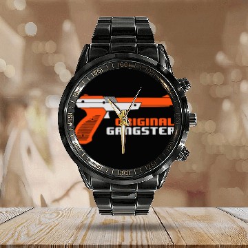 Discover Original Gangster Calendar Steel Band Watch