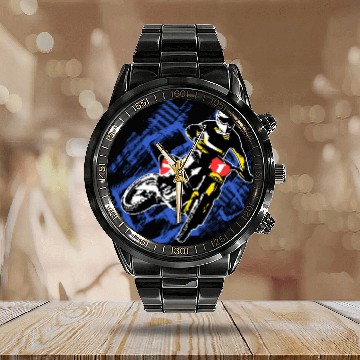 Discover Motocross - Moto Cross - MX - Supercross - SX Calendar Steel Band Watch