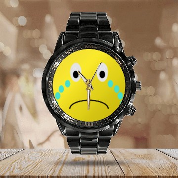 Discover Cry Smiley Calendar Steel Band Watch