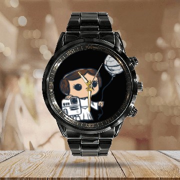 Discover Cute Star Wars kids comic Calendar Steel Band Watch