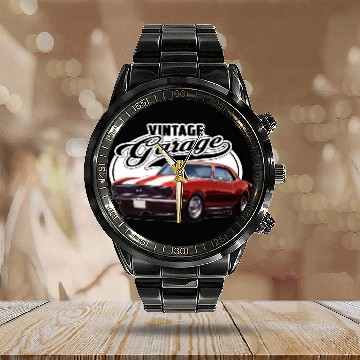 Discover Vintage Camaro Garage Calendar Steel Band Watch