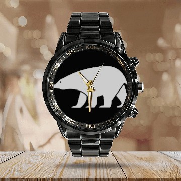 Discover polar bear Calendar Steel Band Watch