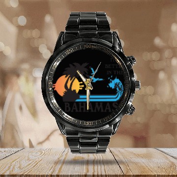 Discover Step Brothers Bahamas Calendar Steel Band Watch