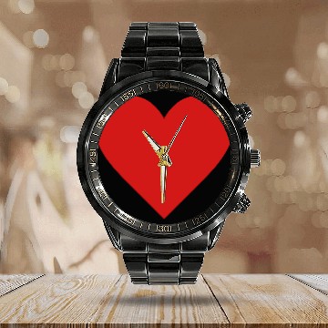 Discover Heart of Hearts Red Love Calendar Steel Band Watch