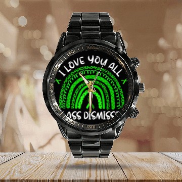 Discover I Love You All Class Dismissed Green Leopard Rainb Calendar Steel Band Watch