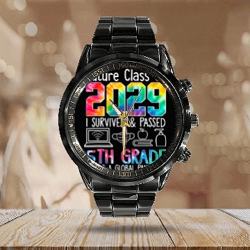 Discover Colourful Class Of 2029 Fifth Grade Graduate Stude Calendar Steel Band Watch