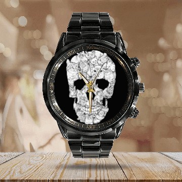 Discover Cat Skull - Kitty Skeleton Halloween Costume Skull Calendar Steel Band Watch