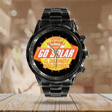 Discover Solar Energy Solution Baseball Jerseys Calendar Steel Band Watch
