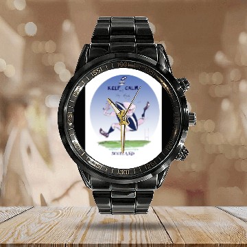 Discover scotland rugby, tony fernandes Calendar Steel Band Watch